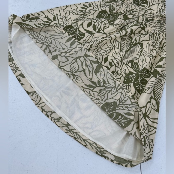 Dorothee BIS Tropical Botanical Leaf Print Halter Spaghetti Strap Midi Sun Dress - Picture 7 of 12